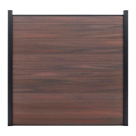 Jewett Cameron Companies Full Composite 6'W x 6'H Black Rose Aluminum/Composite Horizontal Fence Starter Section- IN GROUND EF UG2226